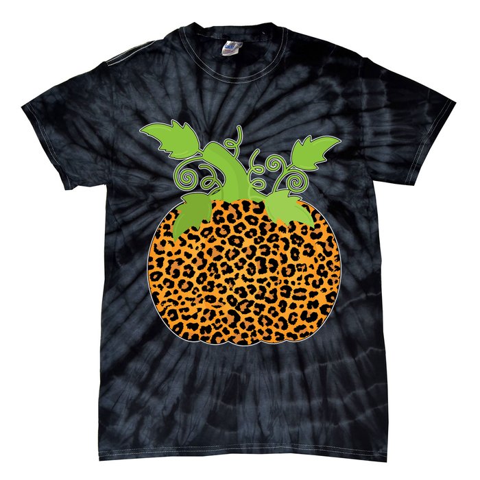 Leopard Print Pumpkin Tie-Dye T-Shirt