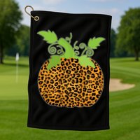 Leopard Print Pumpkin Golf Towel