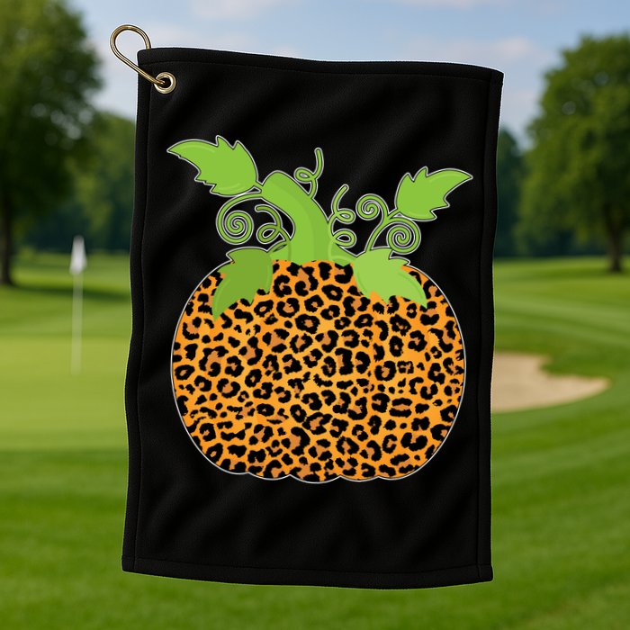 Leopard Print Pumpkin Golf Towel