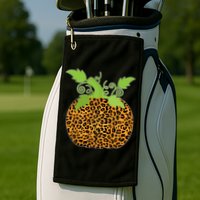 Leopard Print Pumpkin Golf Towel