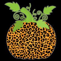Leopard Print Pumpkin Women's V-Neck T-Shirt