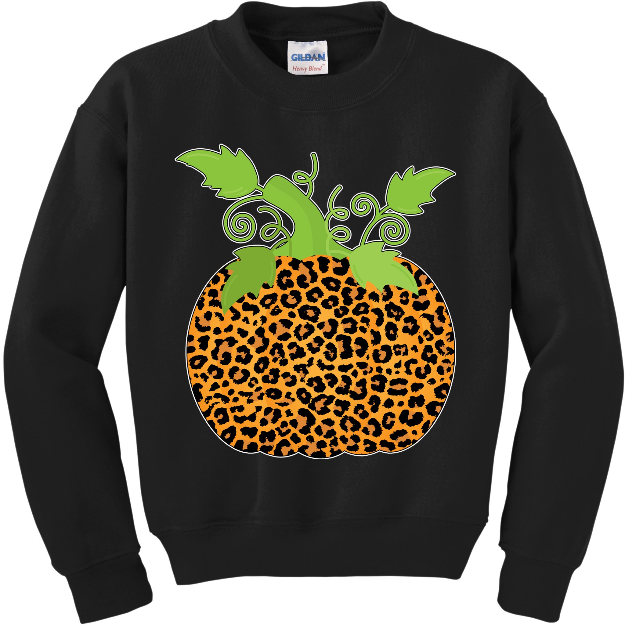 Leopard Print Pumpkin Kids Sweatshirt