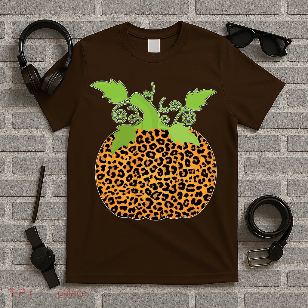 Leopard Print Pumpkin T-Shirt
