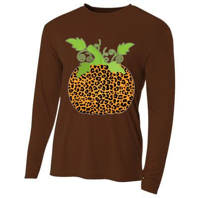 Leopard Print Pumpkin Cooling Performance Long Sleeve Crew