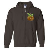 Leopard Print Pumpkin Full Zip Hoodie