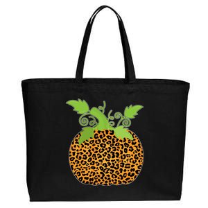 Leopard Print Pumpkin Cotton Canvas Jumbo Tote