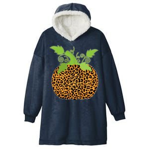 Leopard Print Pumpkin Hooded Wearable Blanket