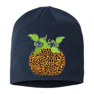 Leopard Print Pumpkin Sustainable Beanie