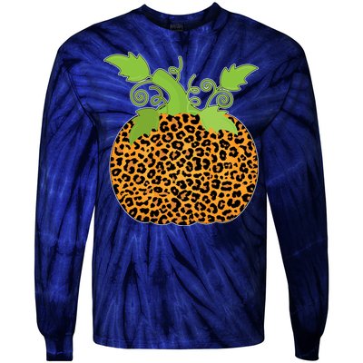 Leopard Print Pumpkin Tie-Dye Long Sleeve Shirt