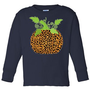 Leopard Print Pumpkin Toddler Long Sleeve Shirt