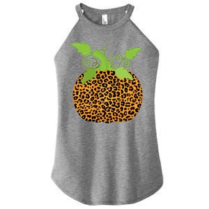 Leopard Print Pumpkin Women's Perfect Tri Rocker Tank