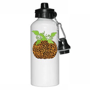 Leopard Print Pumpkin Aluminum Water Bottle