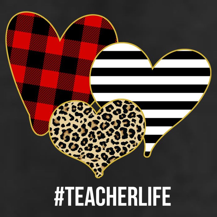 Leopard Red Plaid Striped Hearts Teacher Life Valentines Day 7 Panel Mesh Trucker Snapback Hat