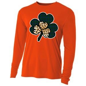 Leopard Shamrocks Clover Cooling Performance Long Sleeve Crew