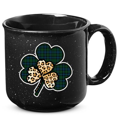Leopard Shamrocks Clover 15oz Campfire Ceramic Mug