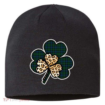 Leopard Shamrocks Clover Sustainable Beanie