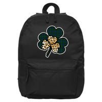 Leopard Shamrocks Clover 16 in Basic Backpack