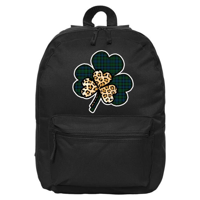 Leopard Shamrocks Clover 16 in Basic Backpack