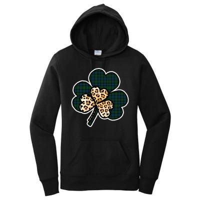 Leopard Shamrocks Clover Women's Pullover Hoodie