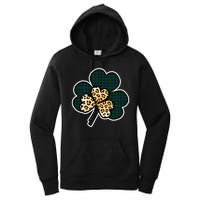 Leopard Shamrocks Clover Women's Pullover Hoodie