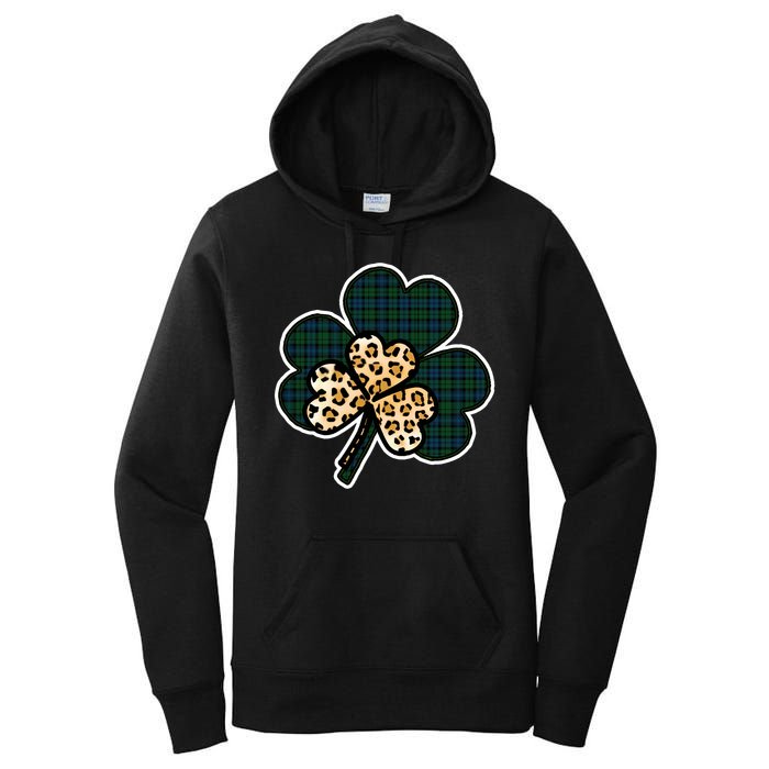 Leopard Shamrocks Clover Women's Pullover Hoodie