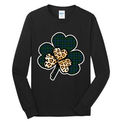 Leopard Shamrocks Clover Tall Long Sleeve T-Shirt