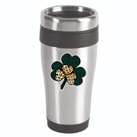 Leopard Shamrocks Clover 16oz Travel Tumbler