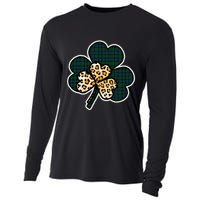 Leopard Shamrocks Clover Cooling Performance Long Sleeve Crew