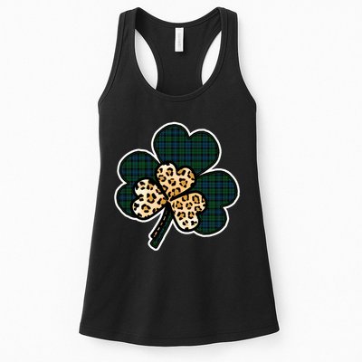 Leopard Shamrocks Clover Womens Tank Top