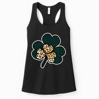 Leopard Shamrocks Clover Womens Tank Top