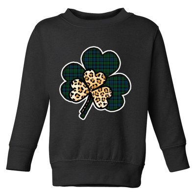 Leopard Shamrocks Clover Toddler Sweatshirt