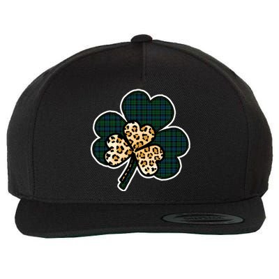 Leopard Shamrocks Clover Wool Snapback Cap