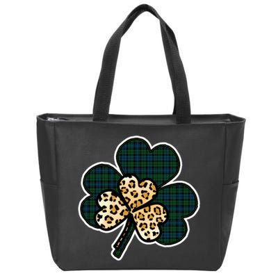 Leopard Shamrocks Clover Zip Tote Bag