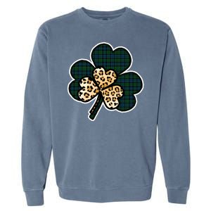 Leopard Shamrocks Clover Garment-Dyed Sweatshirt