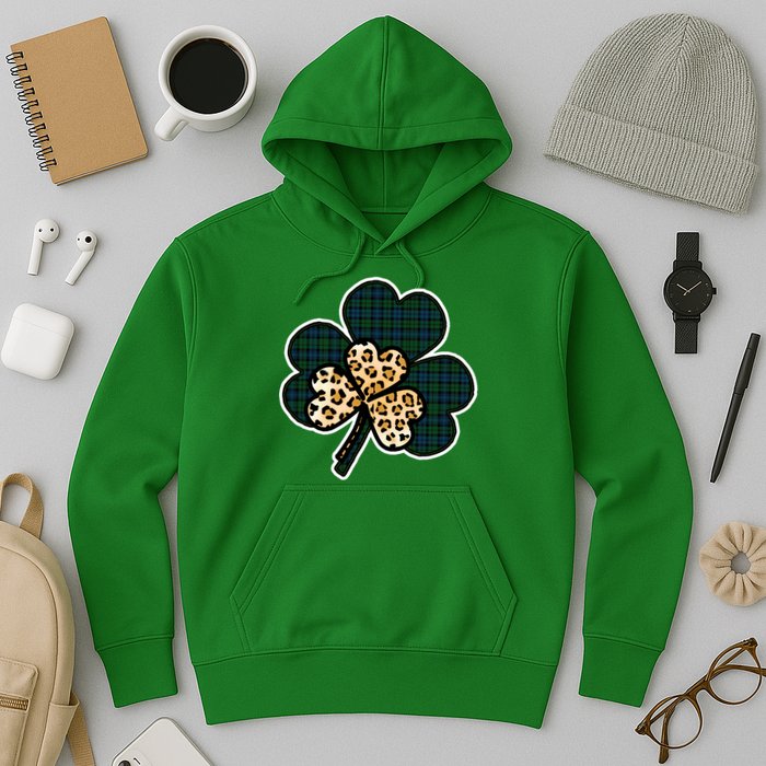 Leopard Shamrocks Clover Hoodie