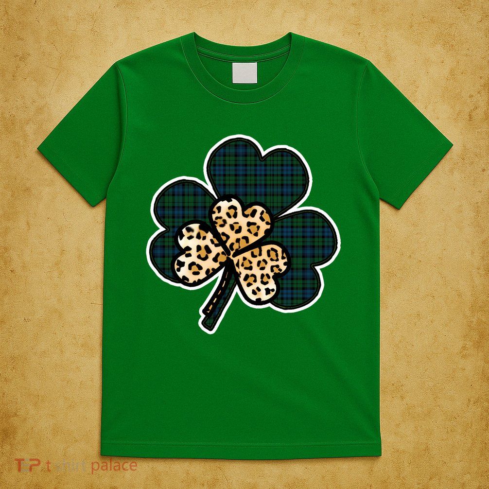 Leopard Shamrocks Clover T-Shirt