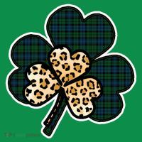 Leopard Shamrocks Clover Magnet