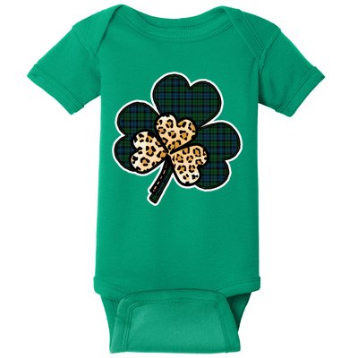 Leopard Shamrocks Clover Baby Bodysuit