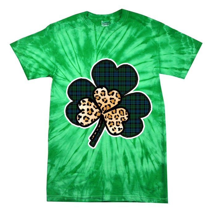 Leopard Shamrocks Clover Tie-Dye T-Shirt