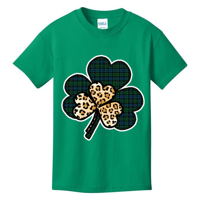 Leopard Shamrocks Clover Kids T-Shirt