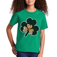 Leopard Shamrocks Clover Kids T-Shirt