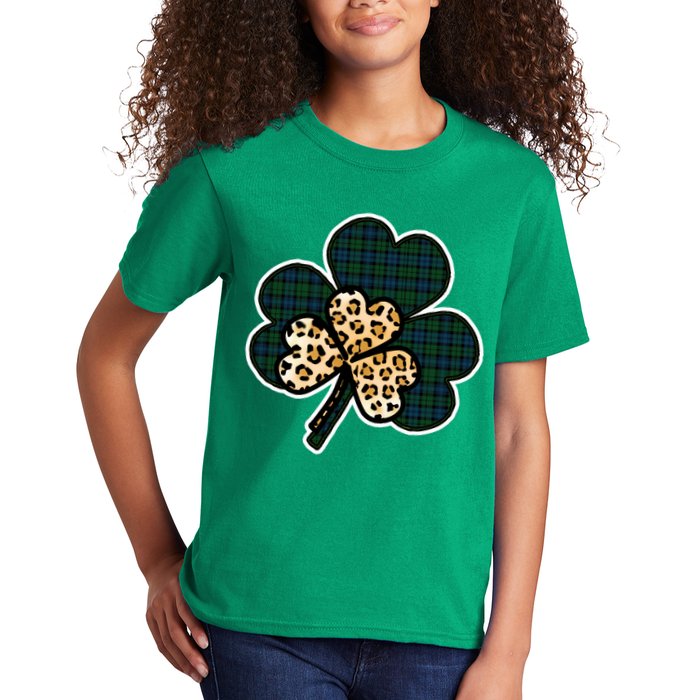 Leopard Shamrocks Clover Kids T-Shirt