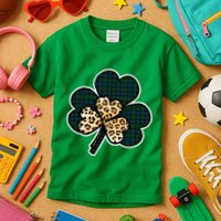Leopard Shamrocks Clover Kids T-Shirt