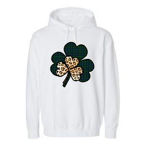 Leopard Shamrocks Clover Garment-Dyed Fleece Hoodie