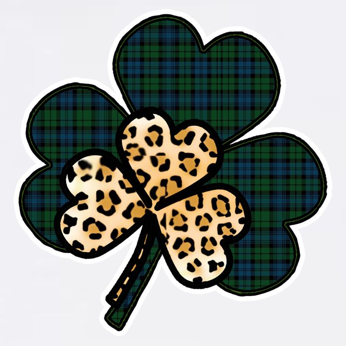 Leopard Shamrocks Clover Garment-Dyed Sweatshirt