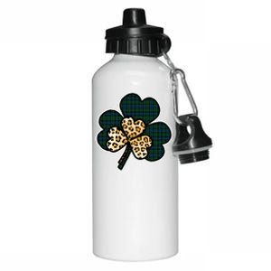 Leopard Shamrocks Clover Aluminum Water Bottle