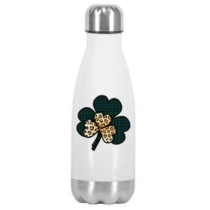 Leopard Shamrocks Clover Stainless Steel Insulated Water Bottle