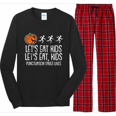 Lets Eat Punctuation Saves Lives Lazy Halloween Costume Long Sleeve Pajama Set