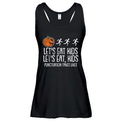 Lets Eat Punctuation Saves Lives Lazy Halloween Costume Ladies Essential Flowy Tank