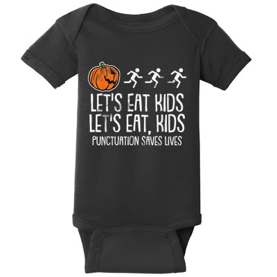 Lets Eat Punctuation Saves Lives Lazy Halloween Costume Baby Bodysuit